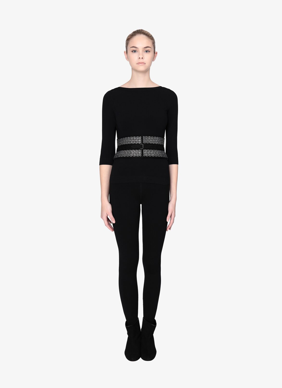 CORSET SUEDE PETALE2+SW BLACK/TRANSPENT ALAÏA ブラック  CORSET SUEDE PETALE2+SW BLACK/TRANSPENT